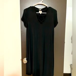 Black cutout tshirt dress